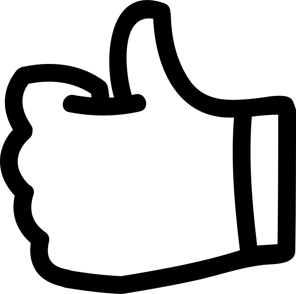 Like Thumb Up Hand Drawn Symbol Outline Comments - Free Icon Thumbs Up (980x974), Png Download