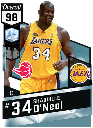 '01 Shaquille O'neal Diamond Card - Reggie Miller Nba 2k17 (325x475), Png Download