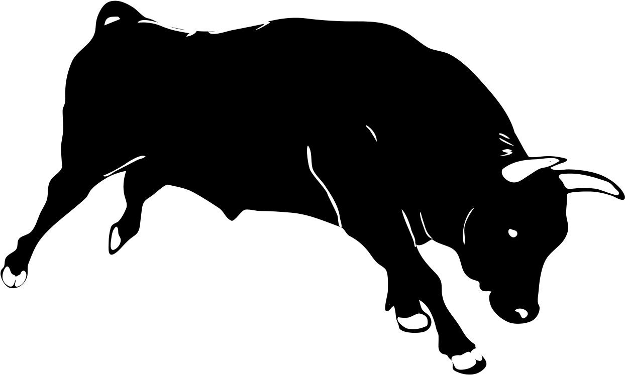 Cow Transparent Bull - Silhouette Of A Bull (1280x777), Png Download