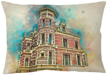 Ancient Luxurious Vintage Palace In Amsterdam - Watercolor Painting (400x400), Png Download