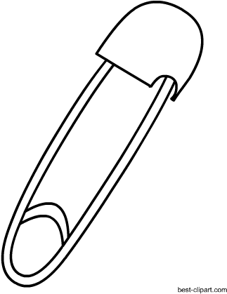 Black And White Safety Pin Clipart - Singer Professional Style Safety Pins (450x450), Png Download
