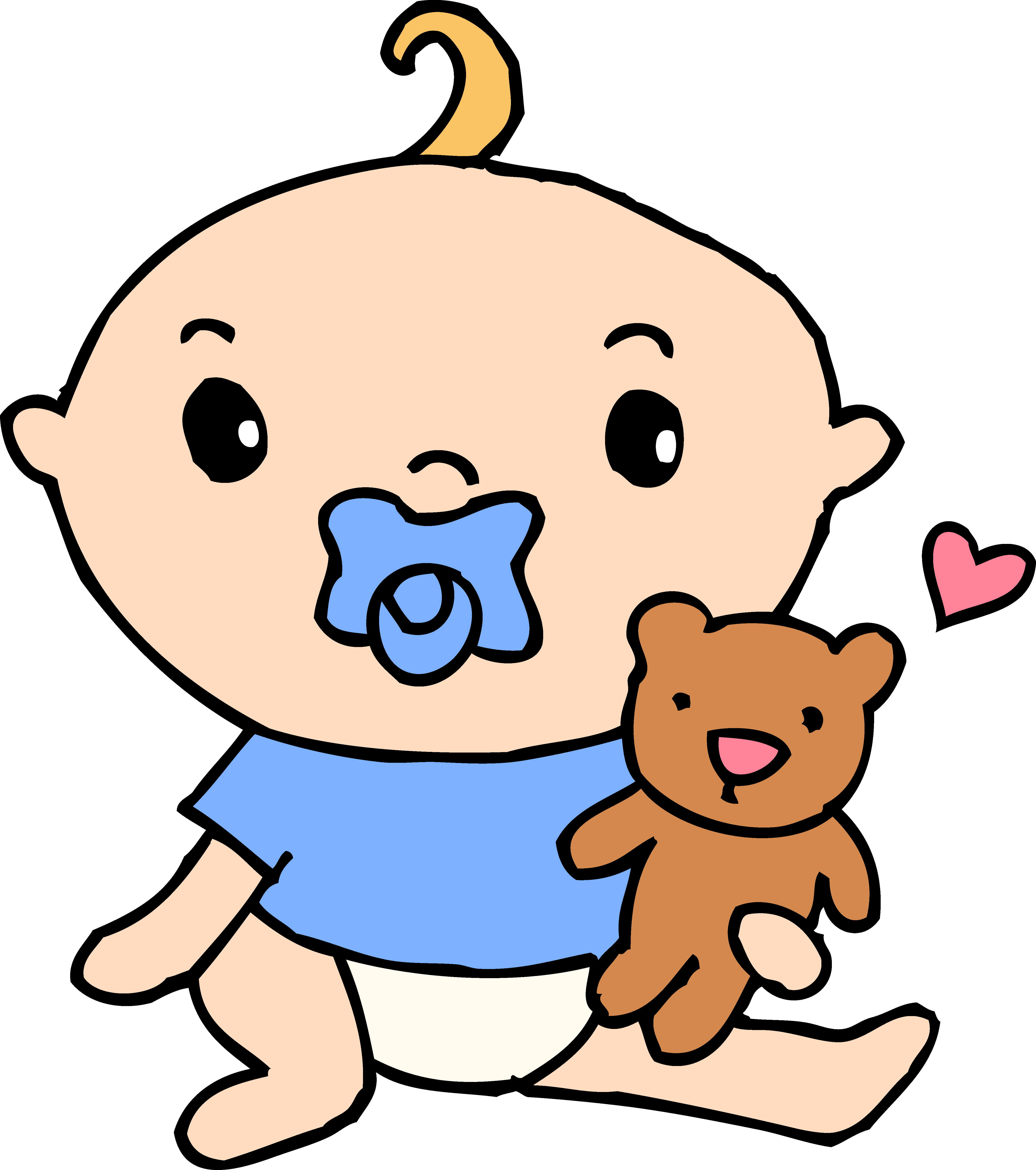 Free Baby And Stork Clipart, Download Free Clip Art, - Baby With Pacifier Clipart (4755x5367), Png Download