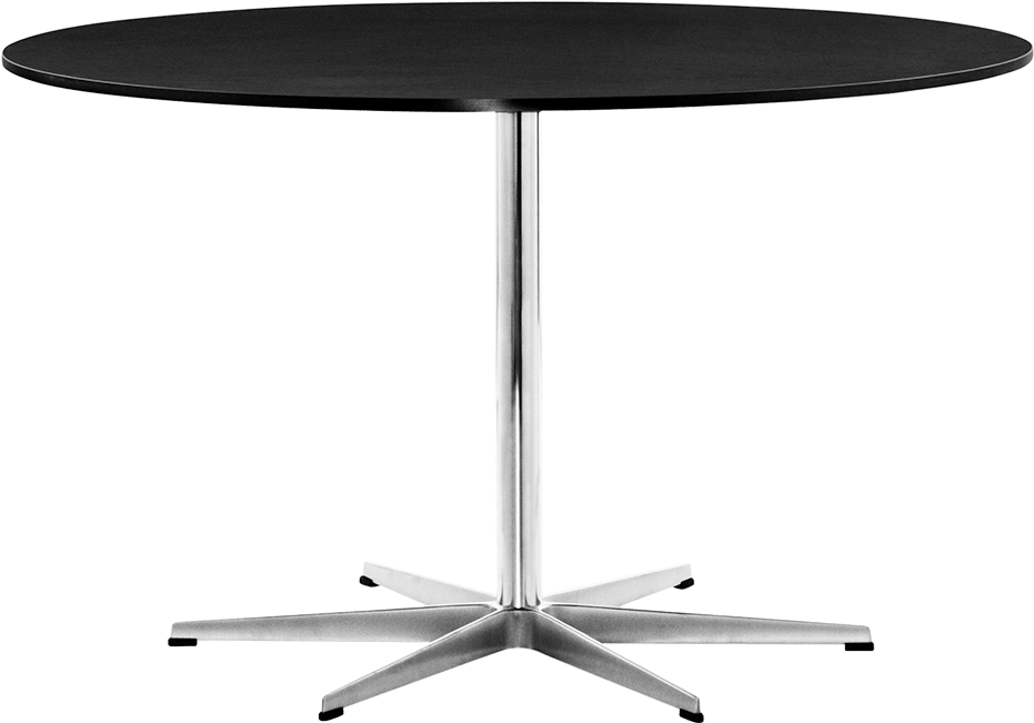 Table Series Piet Hein Black Laminate - Circular Dining Table - 6-star Base By Republic Of (1600x1840), Png Download
