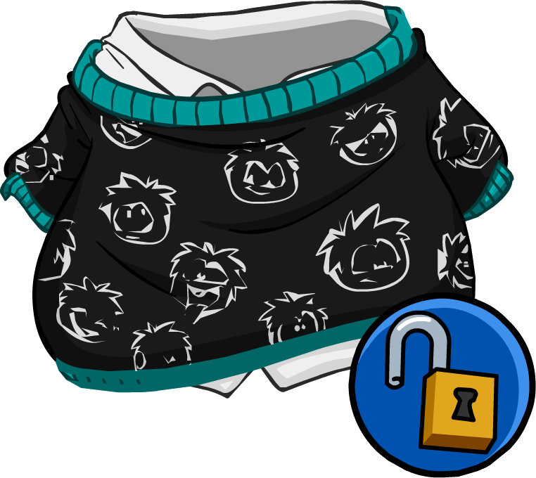 White And Black Puffle Sweater Icon - Club Penguin Sweater (762x680), Png Download
