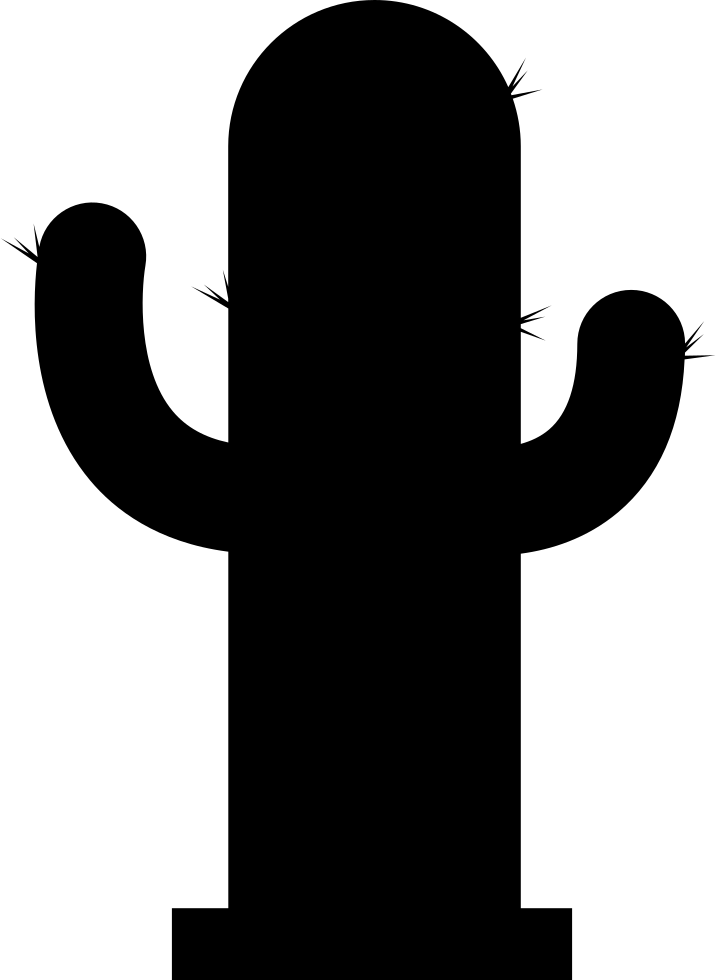 Cactus Silhouette Svg Png Icon Free Download - Silhueta Cacto (716x980), Png Download