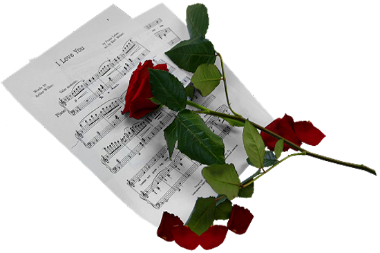 Musical Clipart Rose - Transparent Sheet Music Png (500x333), Png Download