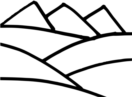 Computer Icons Download Mountain Drawing Document - Mountain Outline (453x340), Png Download