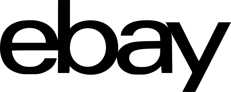 Ebay Free Icon - Ebay Logo Black And White (980x392), Png Download