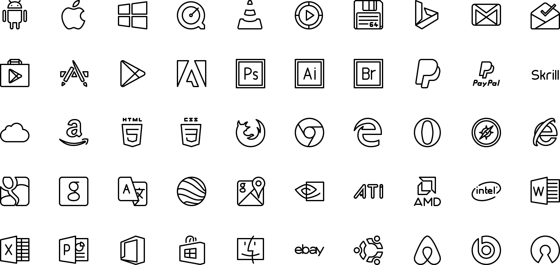 Icon Logos And Brands - Free Download Vector Icon Pack (1824x864), Png Download
