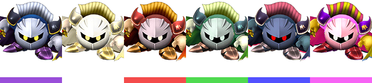 Meta Knight Palette - Meta Knight Skins Smash 4 (768x172), Png Download