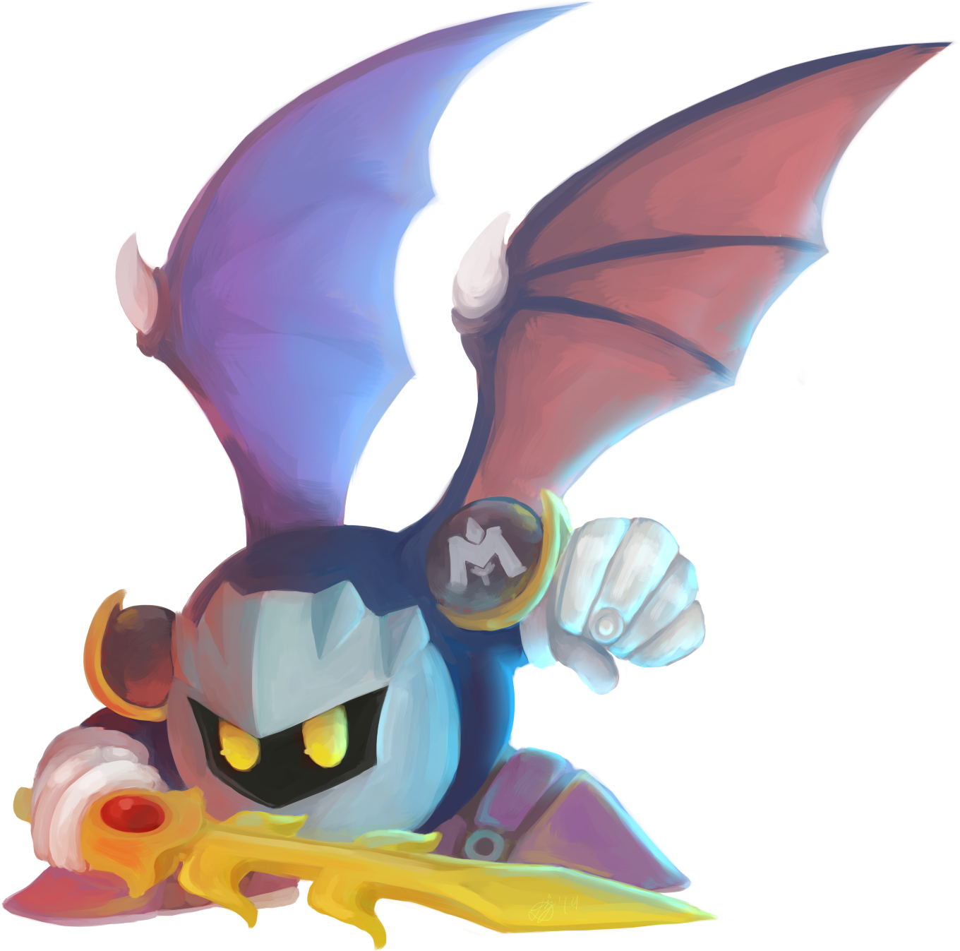 Meta Knight - Figurine (1393x1377), Png Download