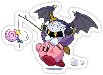 Kirby & Meta Knight Cute By Mariogirl64 - Meta Knight And Kirby Cute (375x360), Png Download