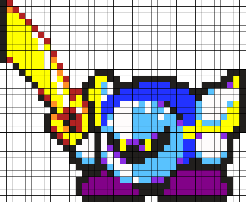Meta Knight Perler Bead Pattern / Bead Sprite - アイロン ビーズ 図案 カービィ (820x673), Png Download