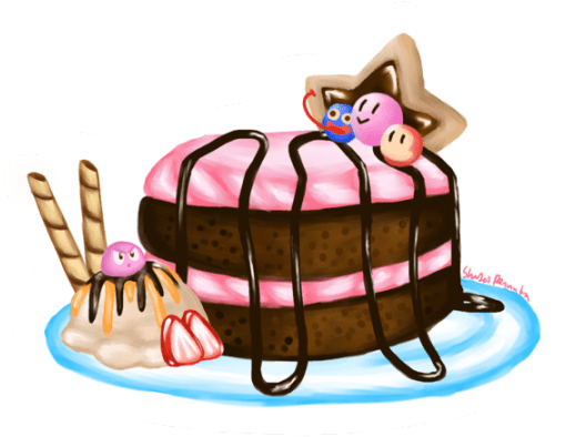 Kirby Deserts By Shadedpenumbra - Kirby Cake Png (540x418), Png Download