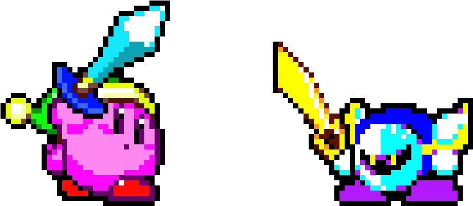 Download Sword Kirby Vs Meta Knight - Kirby PNG Image with No Background -  