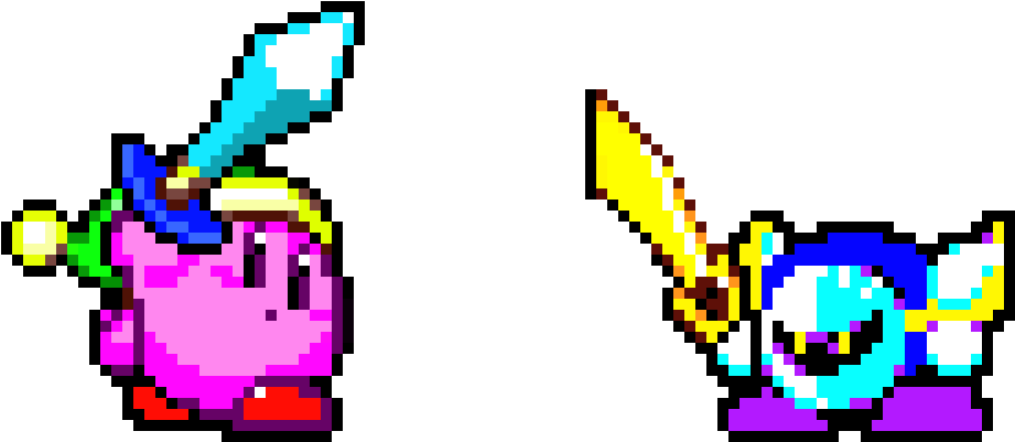 Sword Kirby Vs Meta Knight - Kirby (980x580), Png Download