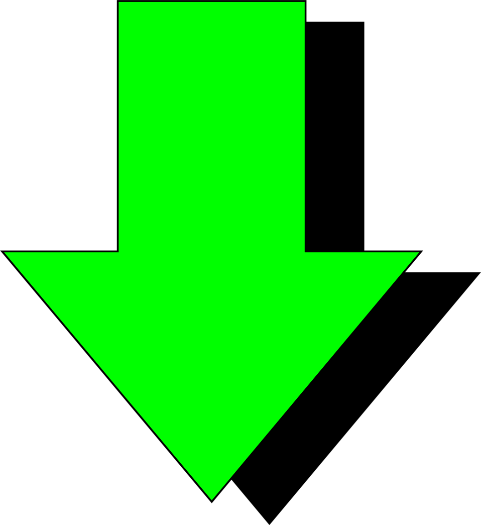 Arrow Green - 3d Arrow Pointing Down (958x1045), Png Download