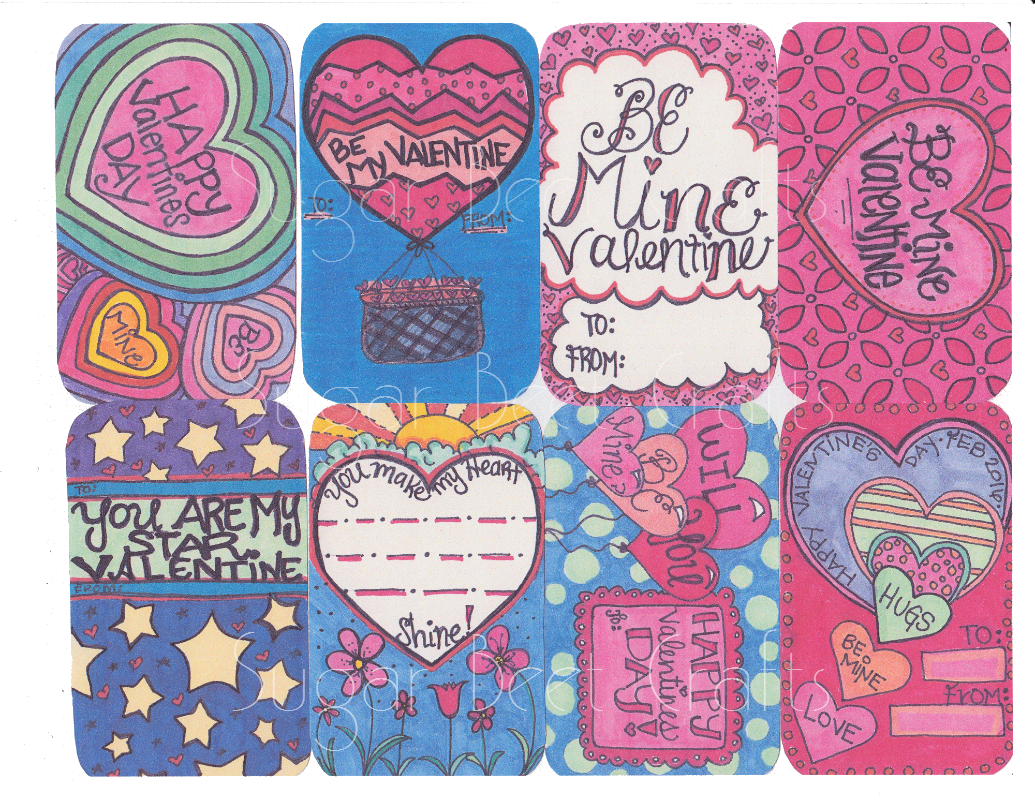 Sugarbeetcrafts Valentines Day Cards - Valentine's Day (1035x800), Png Download