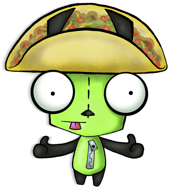 Who's Got Two Thumbs And Loves Tacos By Gorilla-ink - Taco Gir Invader Zim (808x800), Png Download