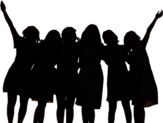 Clip Art Library Library Ladies Group Clipart - Group Of Women Silhouette (689x399), Png Download