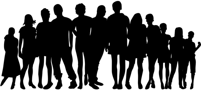 Group-silhouette - Big Family Silhouette Png (640x320), Png Download