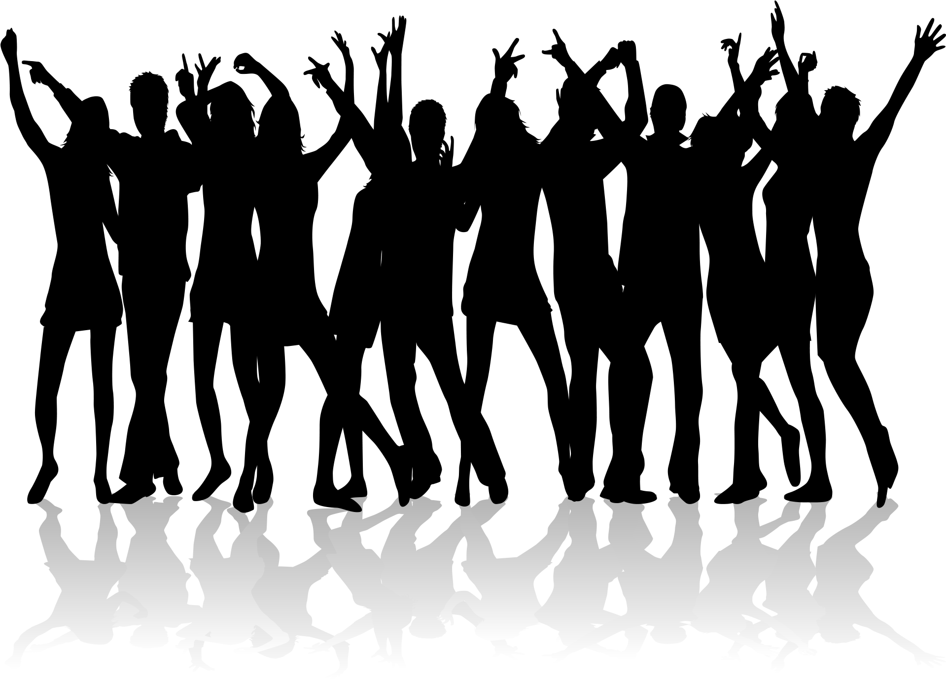 Group Dancing Silhouette Png Jpg Transparent Library - Dance People Vector (1957x1583), Png Download