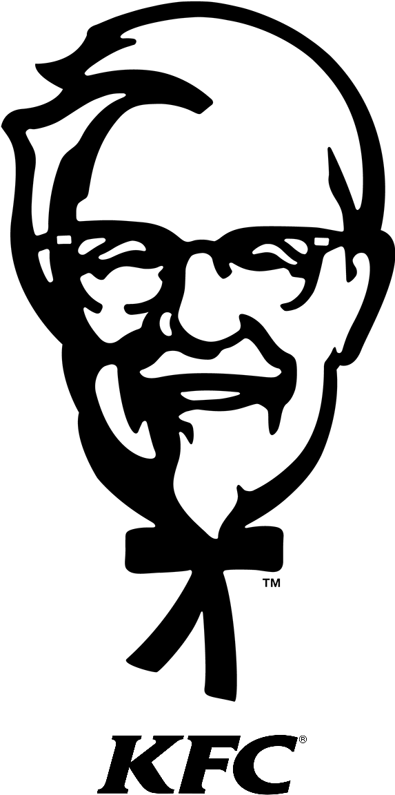 Kentucky Fried Chicken Logo - Kfc Logo Black And White (580x1167), Png Download
