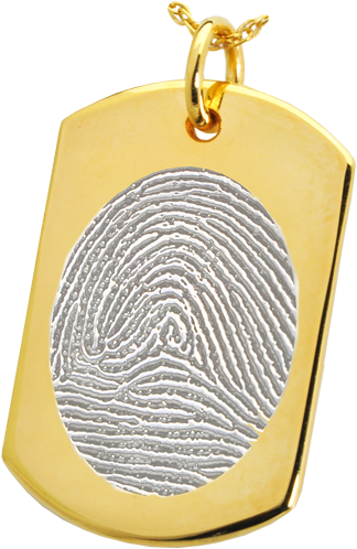 Dog Tag Fingerprint Jewelry - Fingerprint Teardrop Heart Sterling Silver Cremation (500x500), Png Download