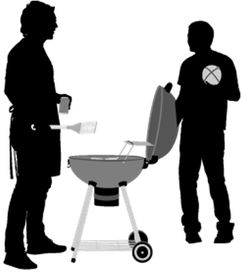 Group Of Friends With Bbq - Divorced Parents (439x399), Png Download