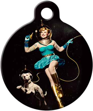 Space Cadet - Retro Futurism Woman (394x462), Png Download