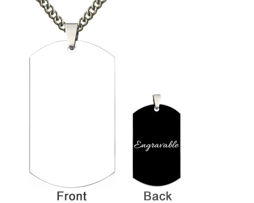 Photo-engraved Black Titanium Steel Dog Tag Necklace (500x400), Png Download