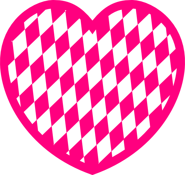 How To Set Use Pink Heart With Diamond Pattern Clipart (600x569), Png Download