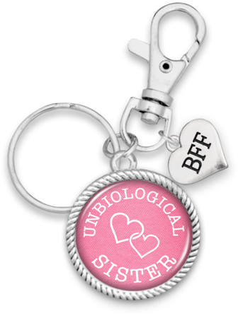 Unbiological Sister Bff Charm Key Chain - Watercolor Elephants Charm Key Chain Apparel (480x480), Png Download