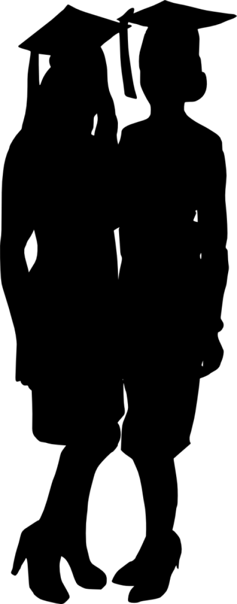 Free Png Graduation Silhouette Png Images Transparent - Graduation Silhouette Png (480x1223), Png Download