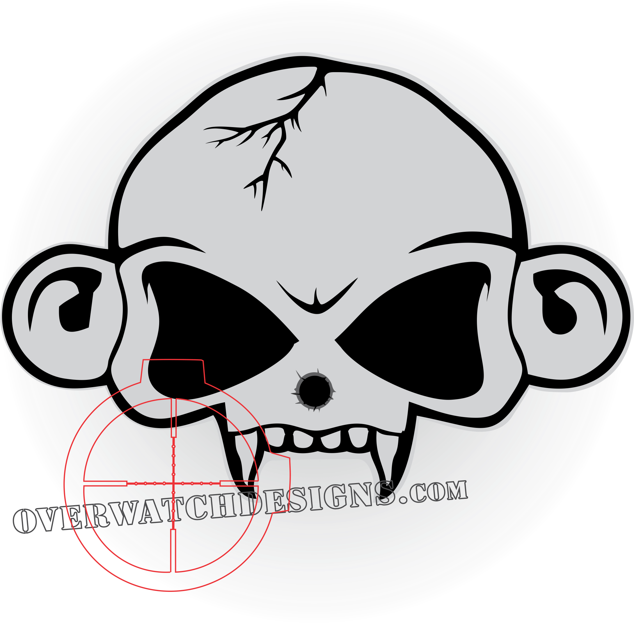 Skull Clipart Monkey - Portable Network Graphics (2401x2393), Png Download