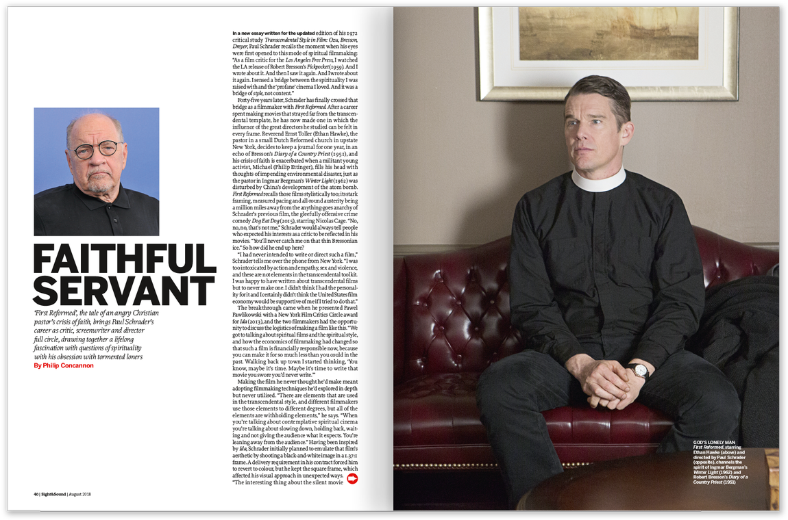 Sight & Sound On Twitter - Ethan Hawke First Reformed (1200x810), Png Download