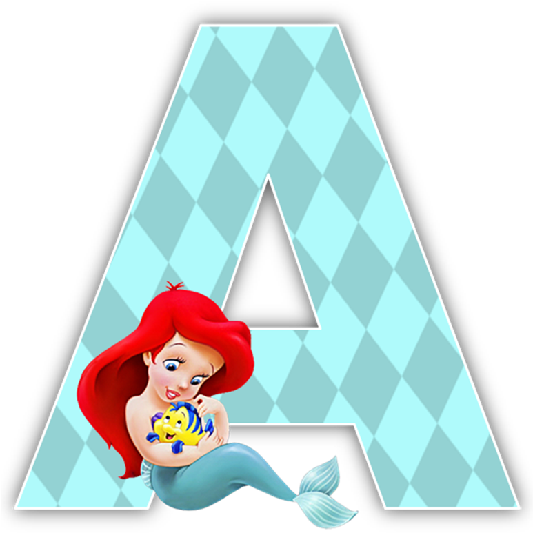 Alfabeto De La Sirenita Con Flounder - Baby Little Mermaid Gif (772x787), Png Download