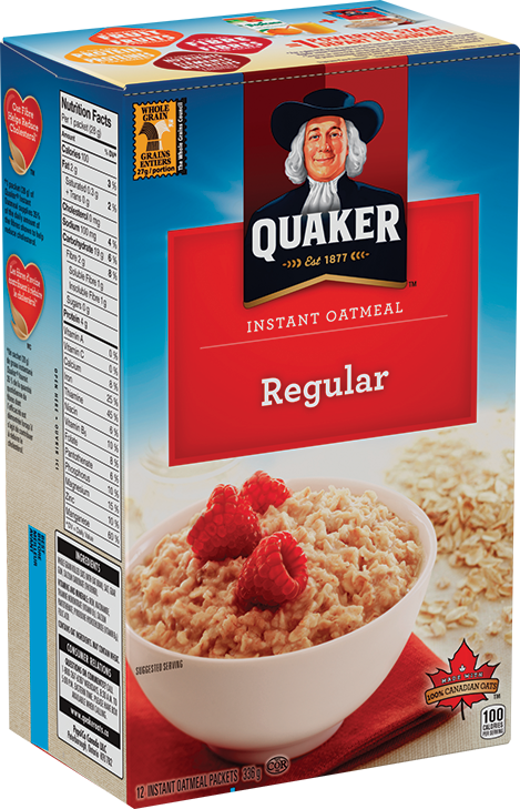 Quaker® Regular Instant Oatmeal - Quaker Peaches & Cream Instant Oatmeal (469x729), Png Download