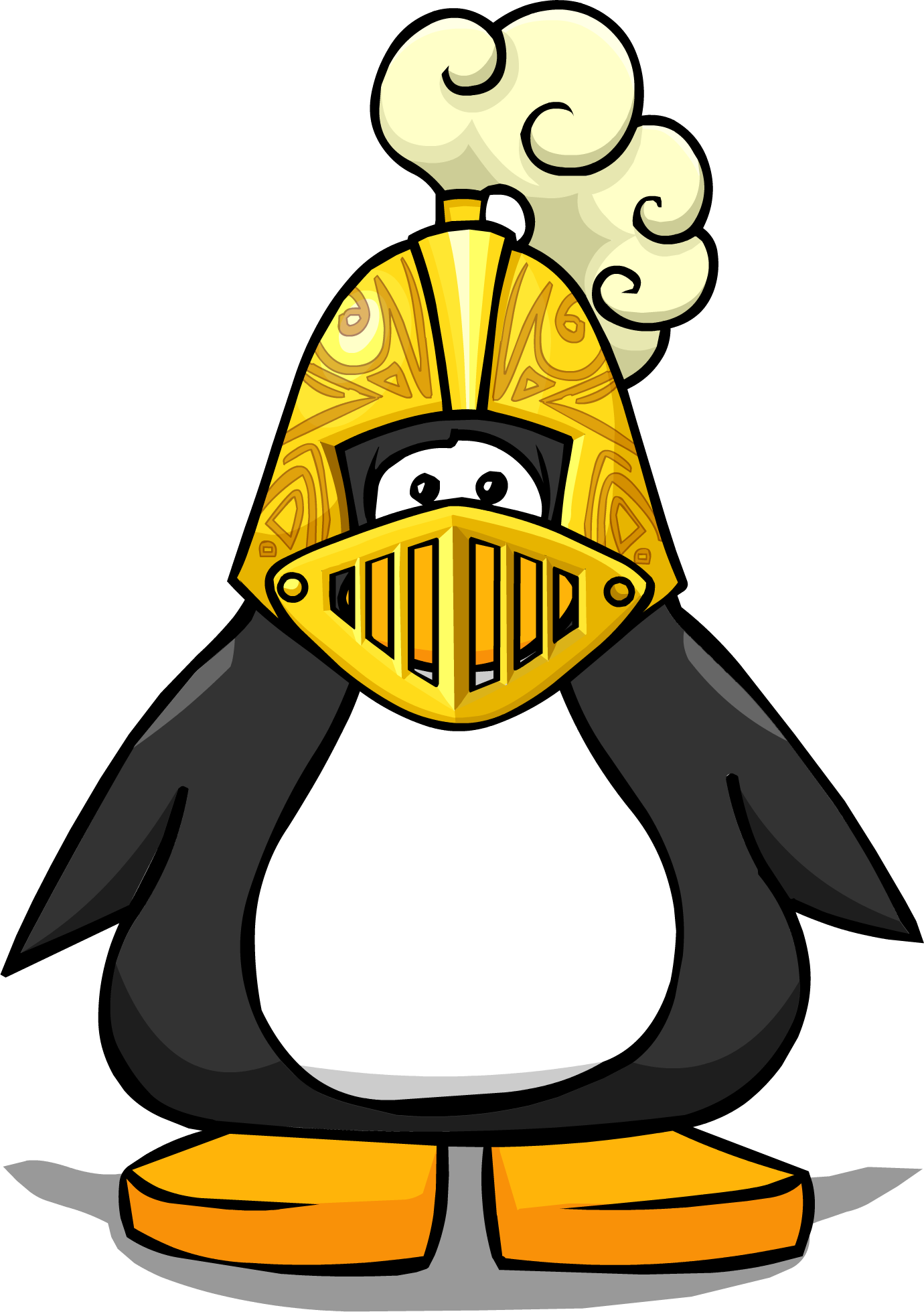 Golden Knight's Helmet Pc - Penguin With A Horn (1380x1959), Png Download