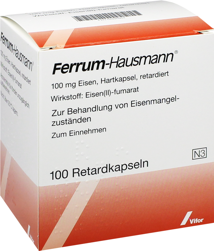 Ferrum Hausmann Retard Kaps - Ferrum Hausmann 100mg (1000x1000), Png Download