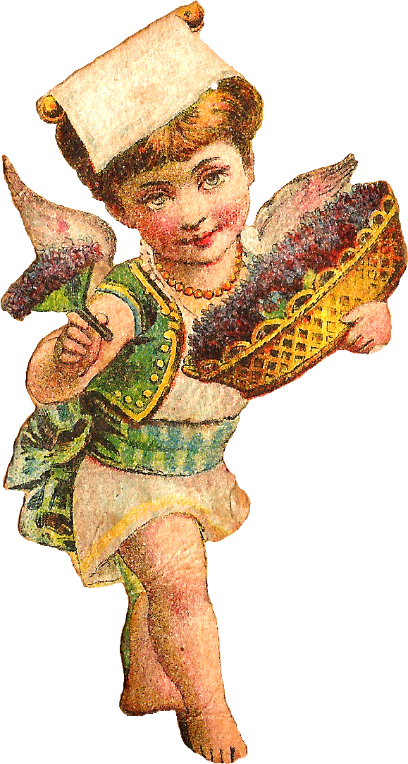 Angel Image Flower Antique Download Png - Illustration (691x1196), Png Download