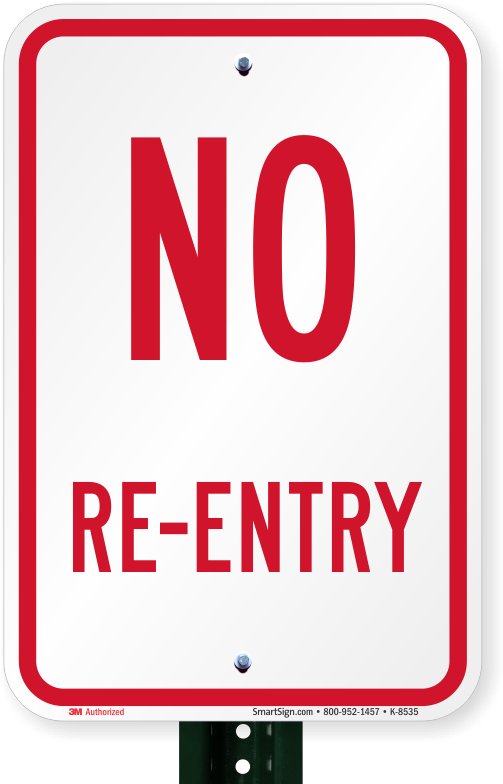 No Re-entry Sign - No Double Parking Sign, 18" X 12" (800x800), Png Download