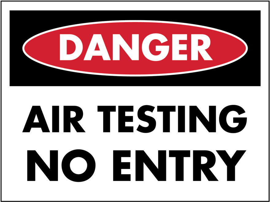 Danger Air Testing No Entry Sign - Flammable Chemicals Sign (1024x805), Png Download