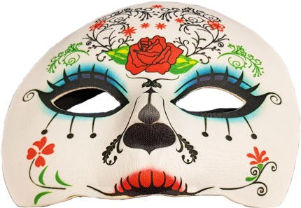 Máscara Caveira Mexicana - Decorated Mexican Elegant Death Mask (600x600), Png Download