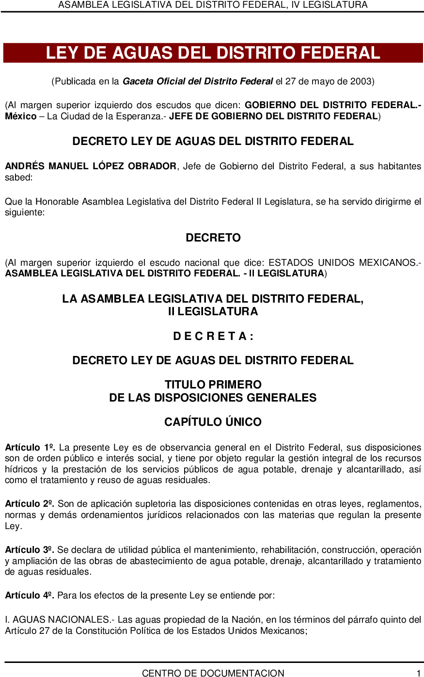 Ley De Aguas - Document (1190x1684), Png Download