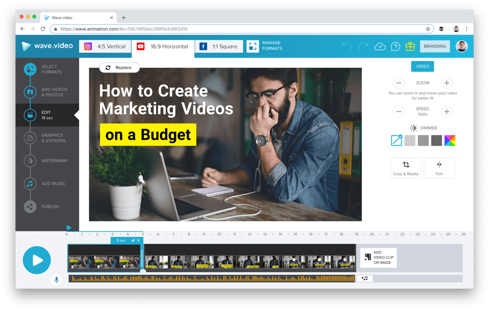 Video Is An Online Drag And Drop Social Media Video - Wave (990x628), Png Download