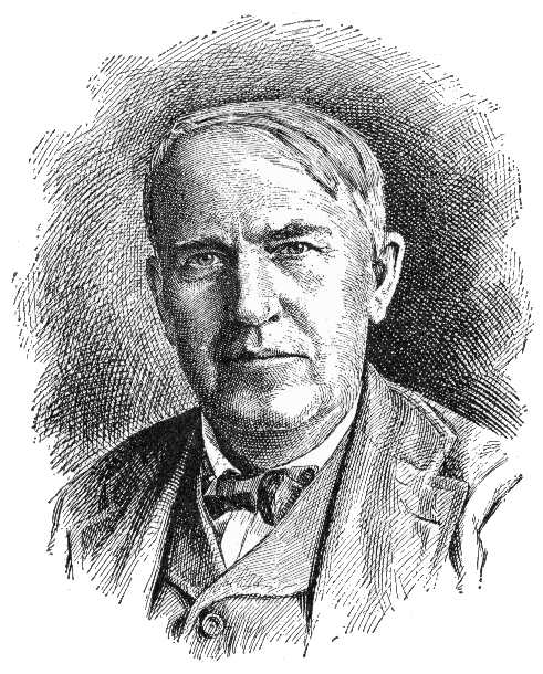 Thomas Edison Biography Life Children Story School - Thomas Alva Edison Sketch (490x660), Png Download
