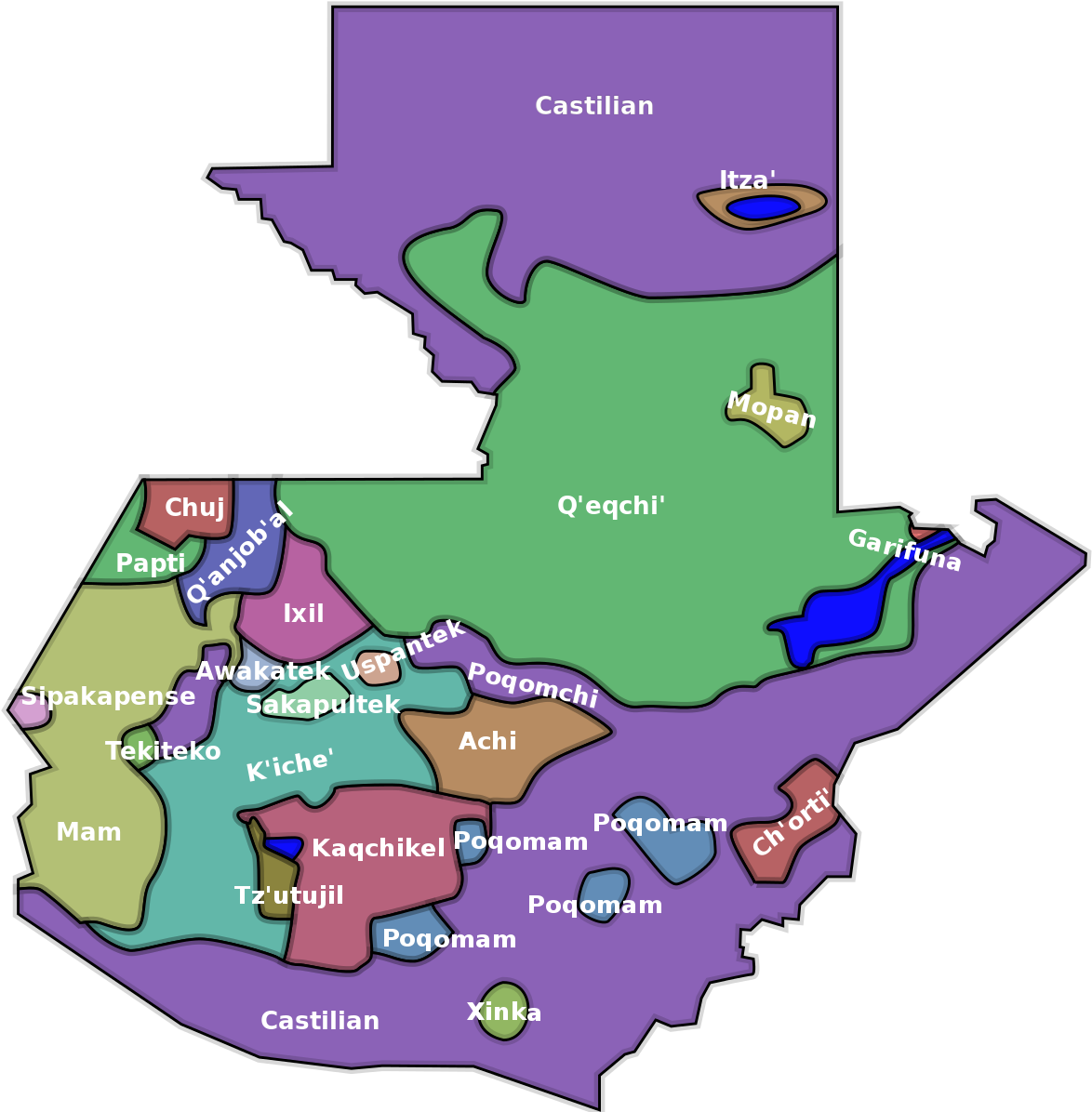 Mapa Lingüístico De Guatemala (1200x1200), Png Download