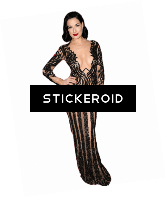 Dita Von Teese Zebra Dress - Photo Shoot (562x664), Png Download