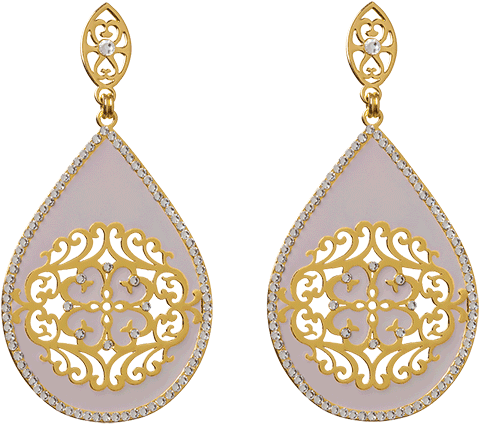 Shiyaya Earring Stud Teardrop Taupe Gold, Crystal Ab - Shiyaya Crystal Oorbellen E25rde16 - Meerkleurig - (600x600), Png Download